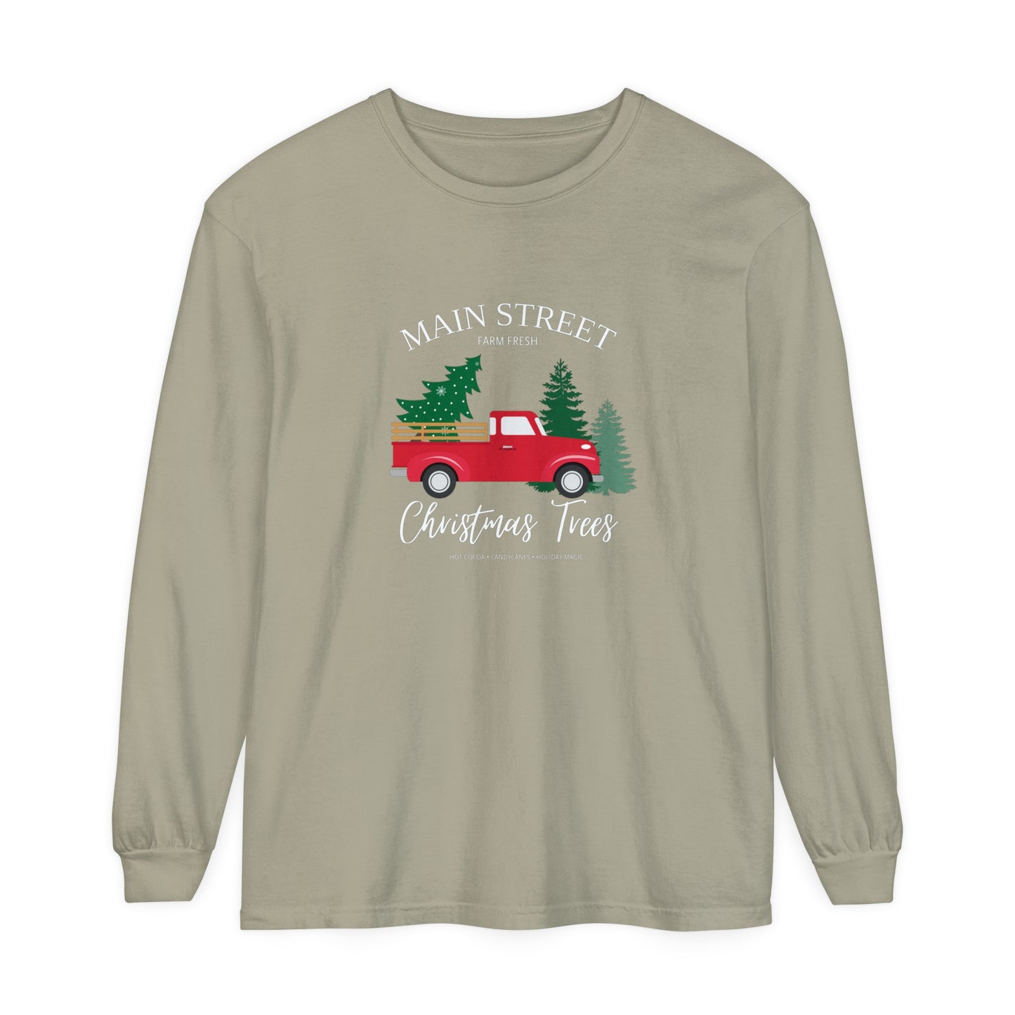 Main Street Christmas Trees Long Sleeve T-Shirt