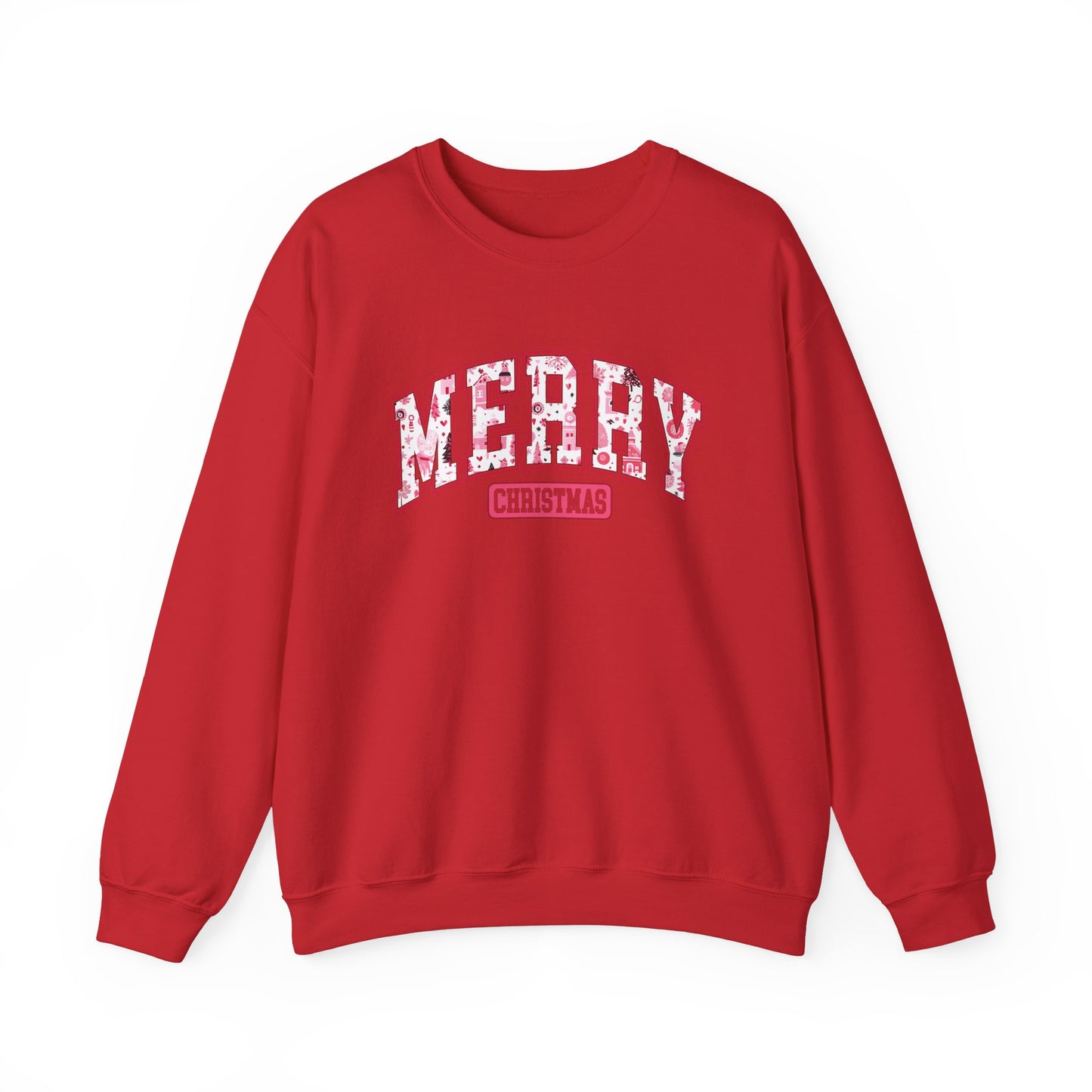 Merry Christmas Varsity Letters Crewneck Sweatshirt