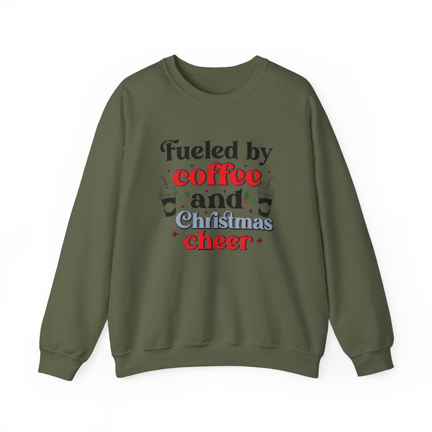 Fueled by Coffee and Christmas Cheer Crewneck Sweatshirt