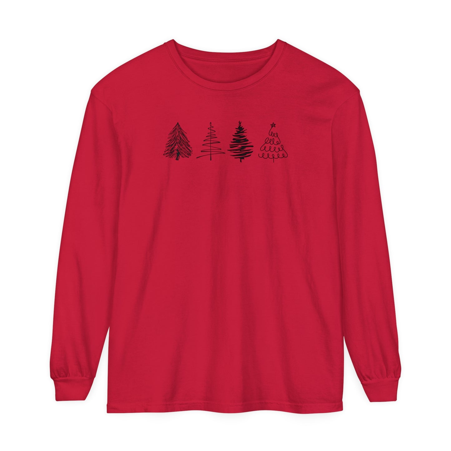 Scribble Christmas Tree Long Sleeve T-Shirt