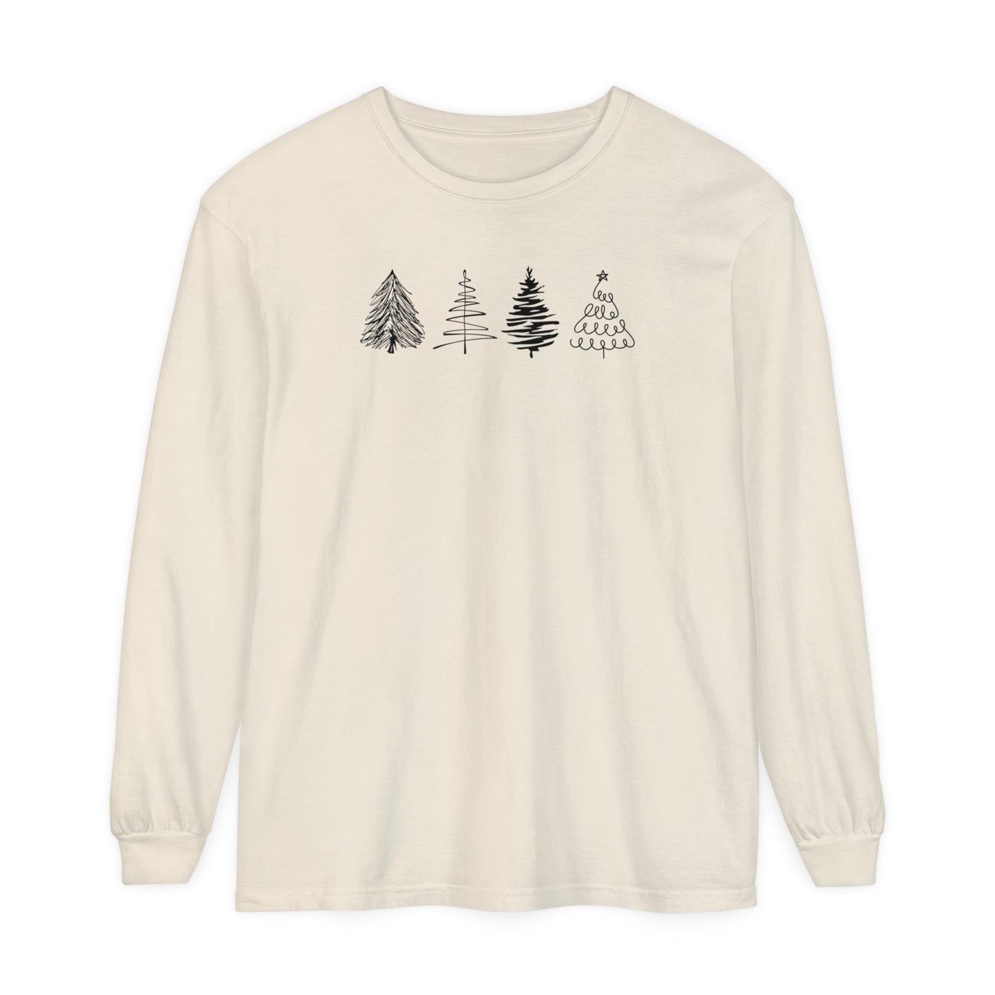 Scribble Christmas Tree Long Sleeve T-Shirt