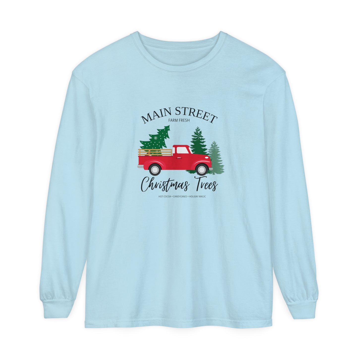 Main Street Christmas Trees Long Sleeve T-Shirt