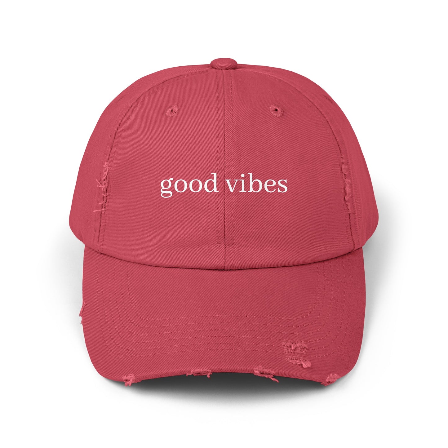 Good Vibes Unisex Distressed Hat