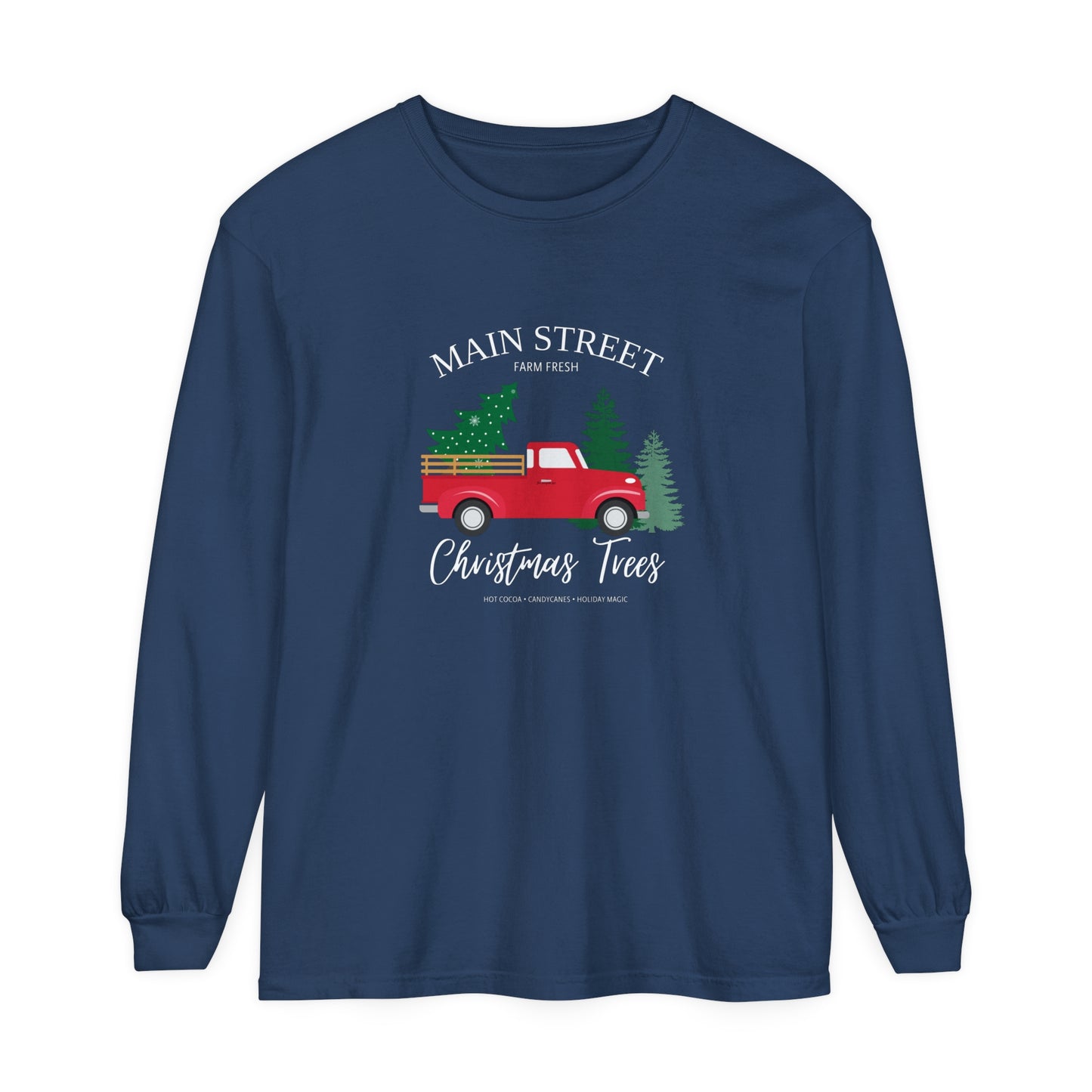 Main Street Christmas Trees Long Sleeve T-Shirt