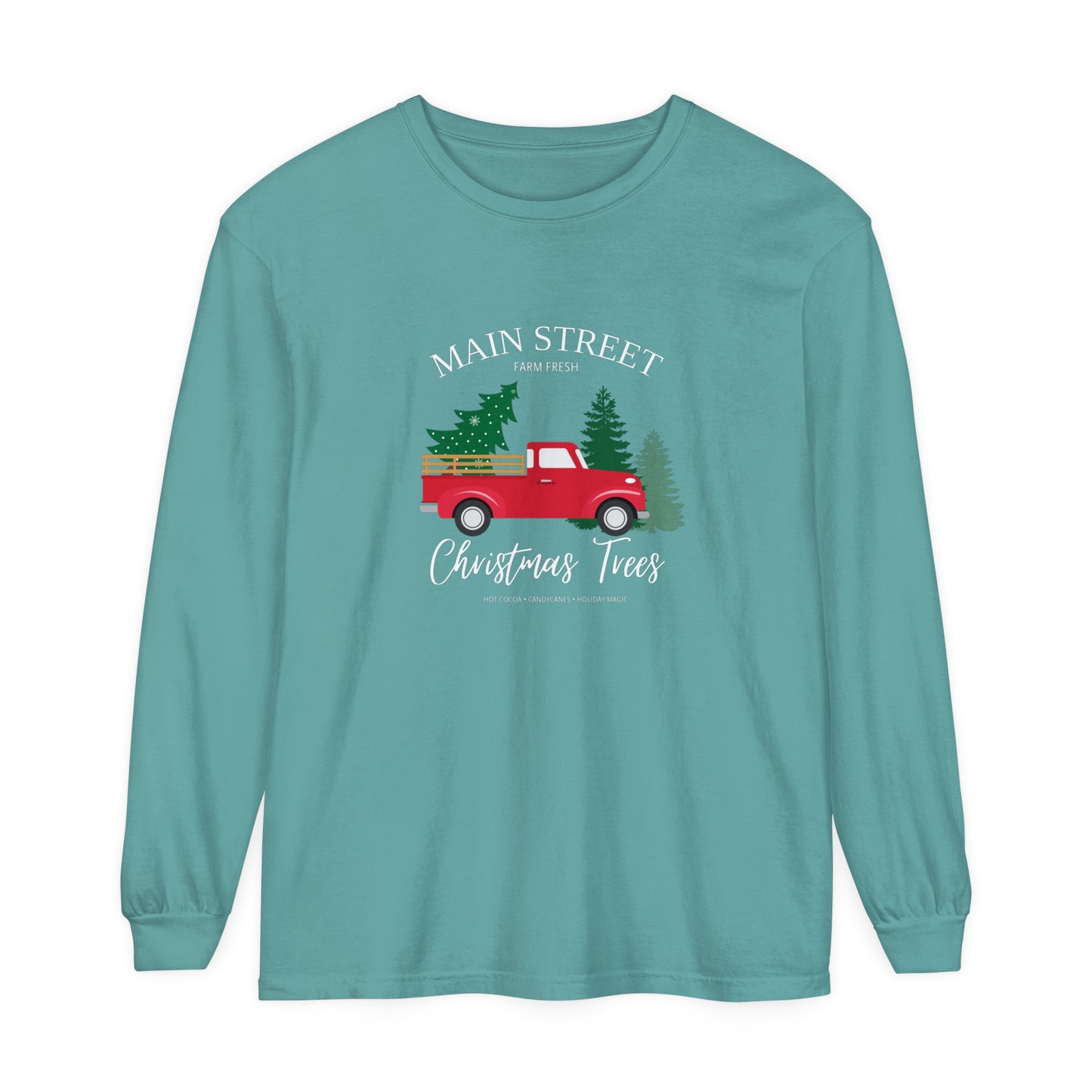 Main Street Christmas Trees Long Sleeve T-Shirt