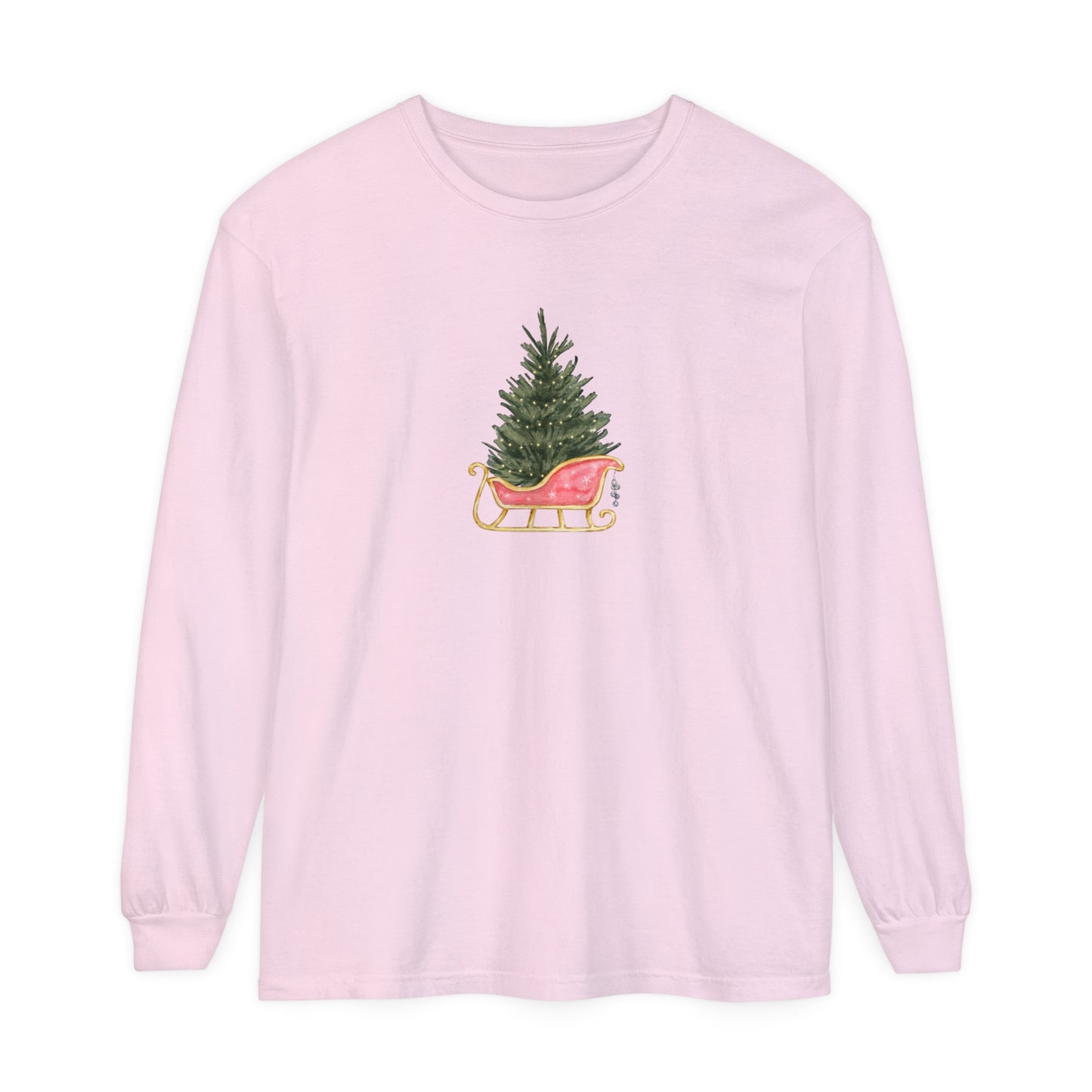 Christmas Tree in Sleigh Long Sleeve T-Shirt