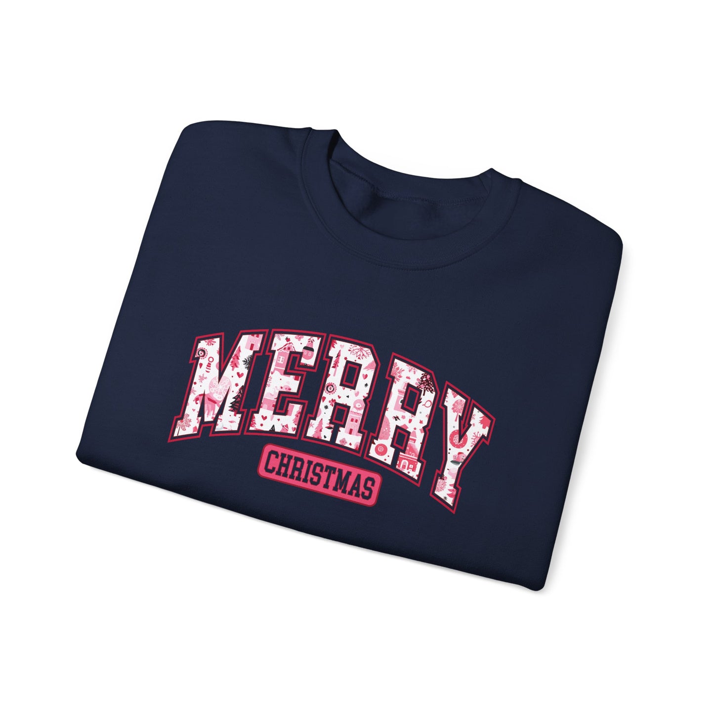 Merry Christmas Varsity Letters Crewneck Sweatshirt