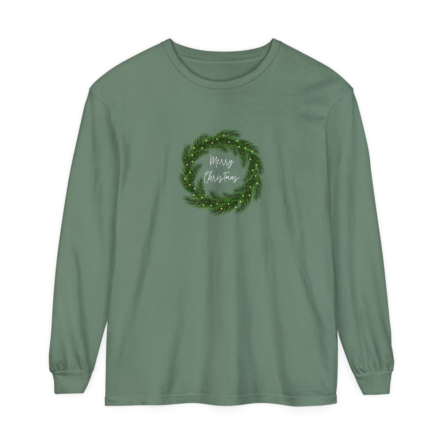 Merry Christmas Wreath Long Sleeve T-Shirt