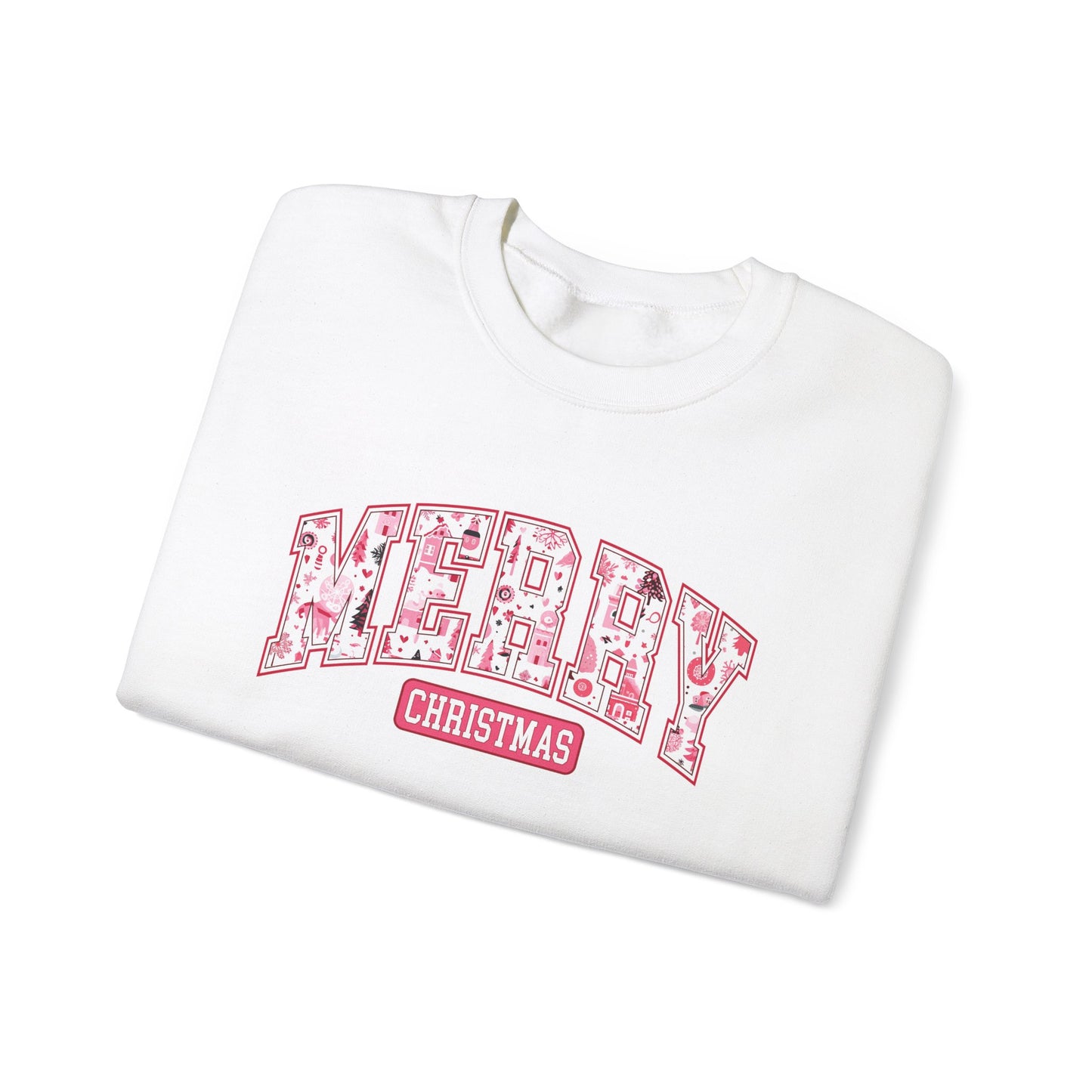 Merry Christmas Varsity Letters Crewneck Sweatshirt