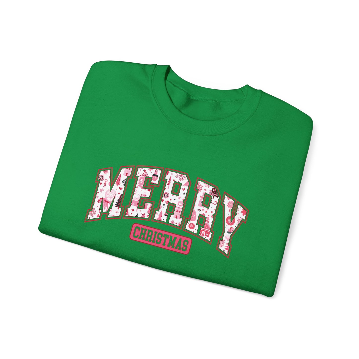 Merry Christmas Varsity Letters Crewneck Sweatshirt