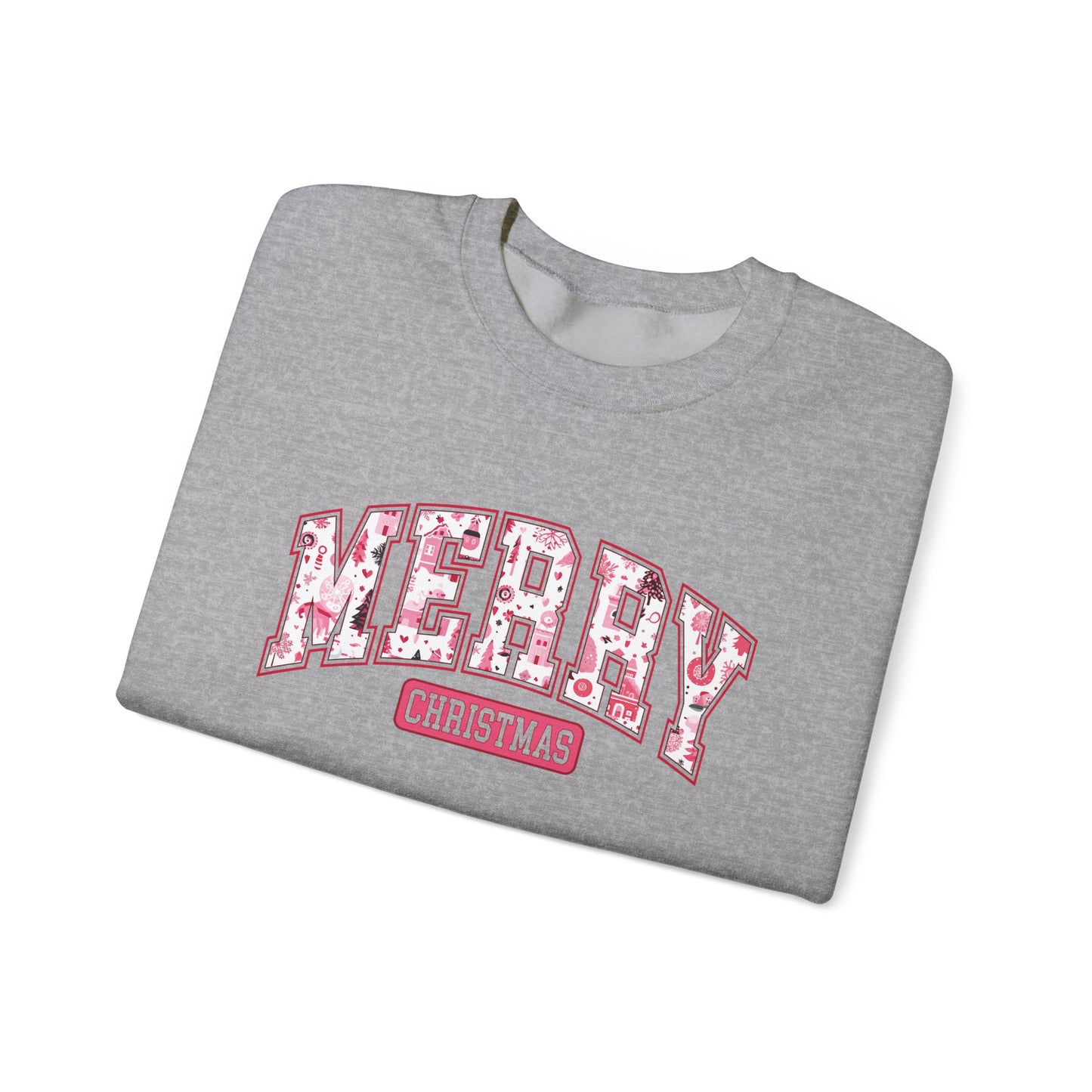 Merry Christmas Varsity Letters Crewneck Sweatshirt