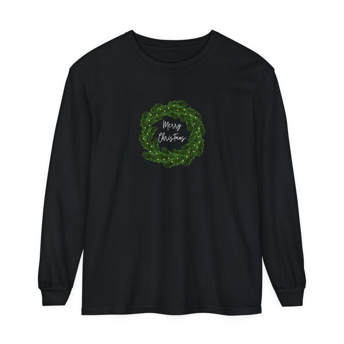 Merry Christmas Wreath Long Sleeve T-Shirt