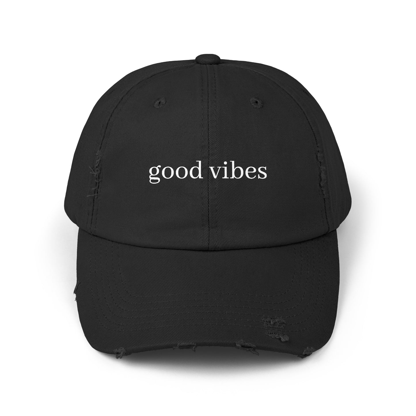 Good Vibes Unisex Distressed Hat