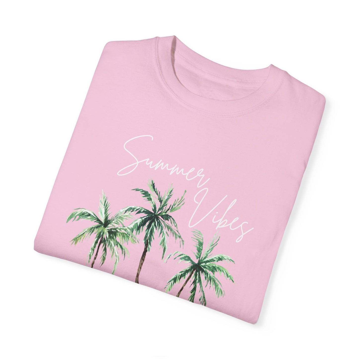 Summer Vibes Palms and Flamingos T-Shirt