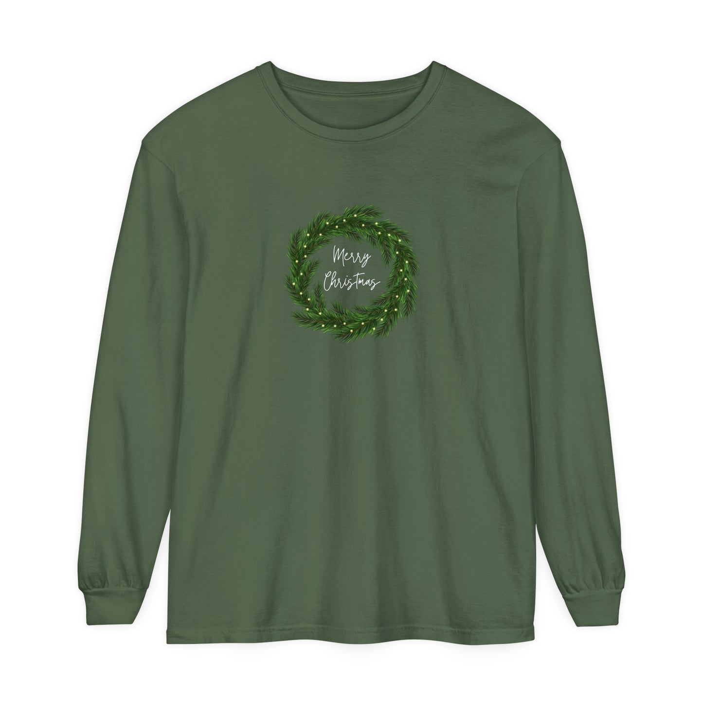 Merry Christmas Wreath Long Sleeve T-Shirt