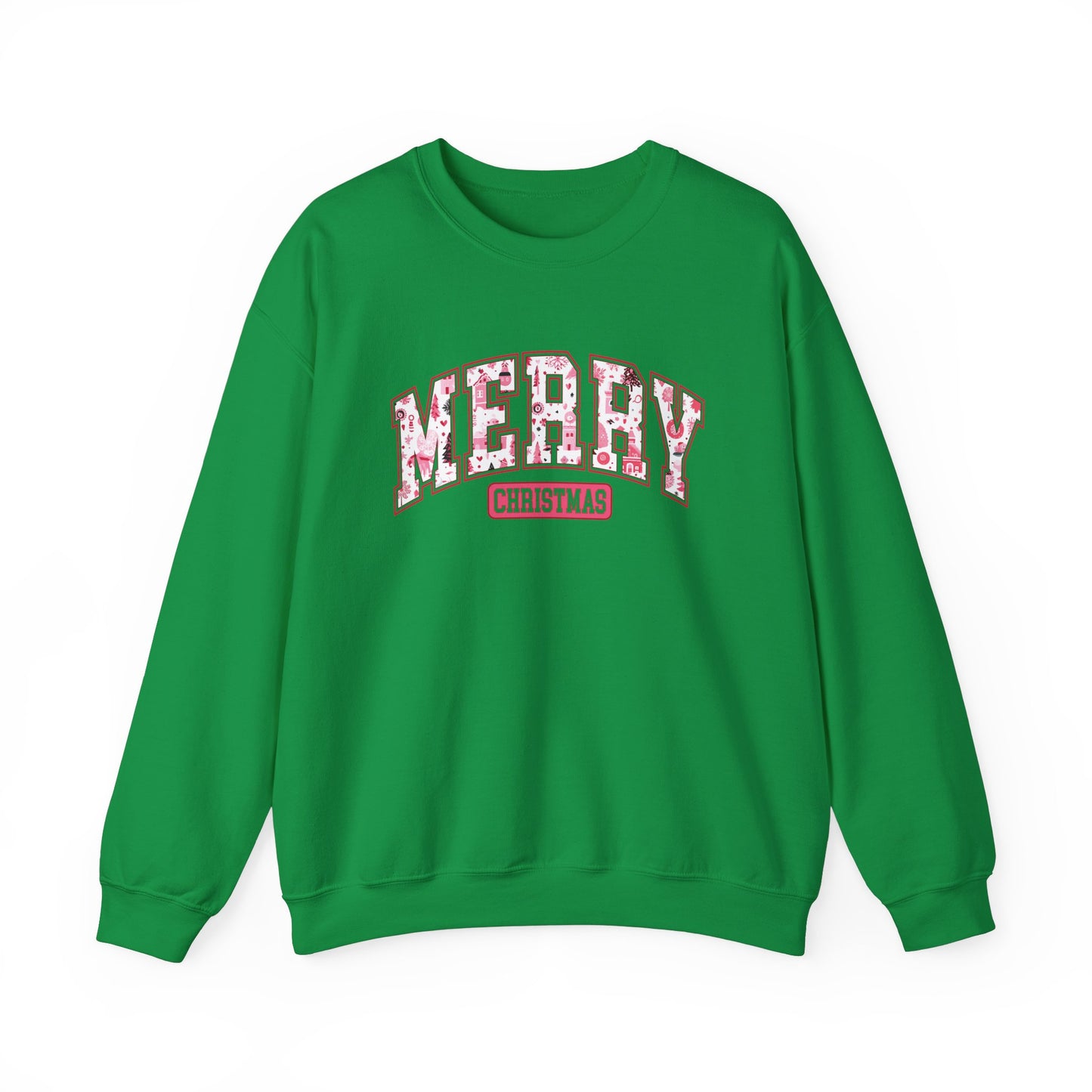 Merry Christmas Varsity Letters Crewneck Sweatshirt