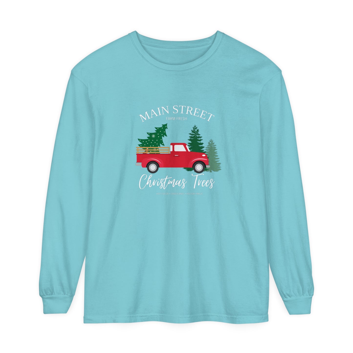 Main Street Christmas Trees Long Sleeve T-Shirt