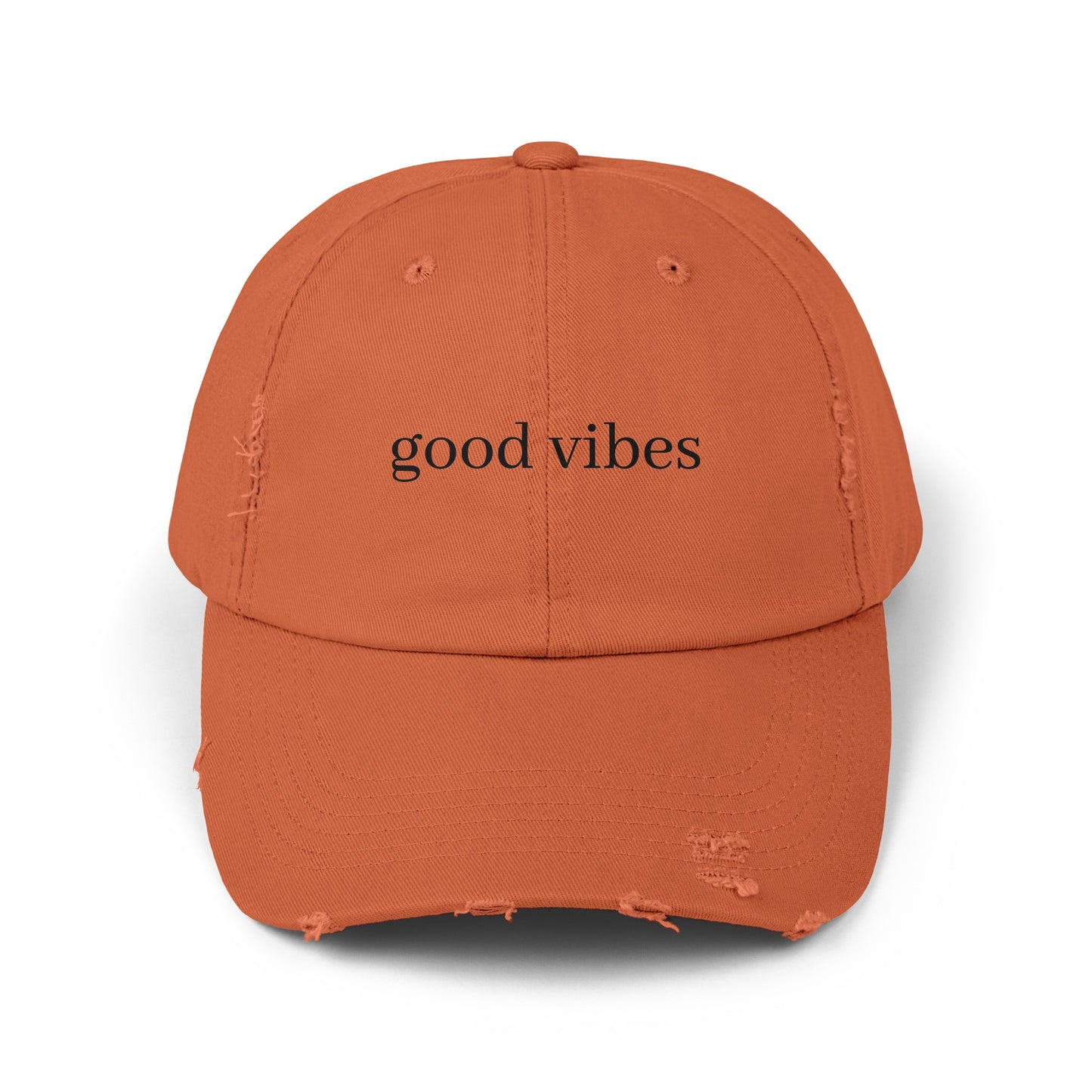 Good Vibes Unisex Distressed Hat