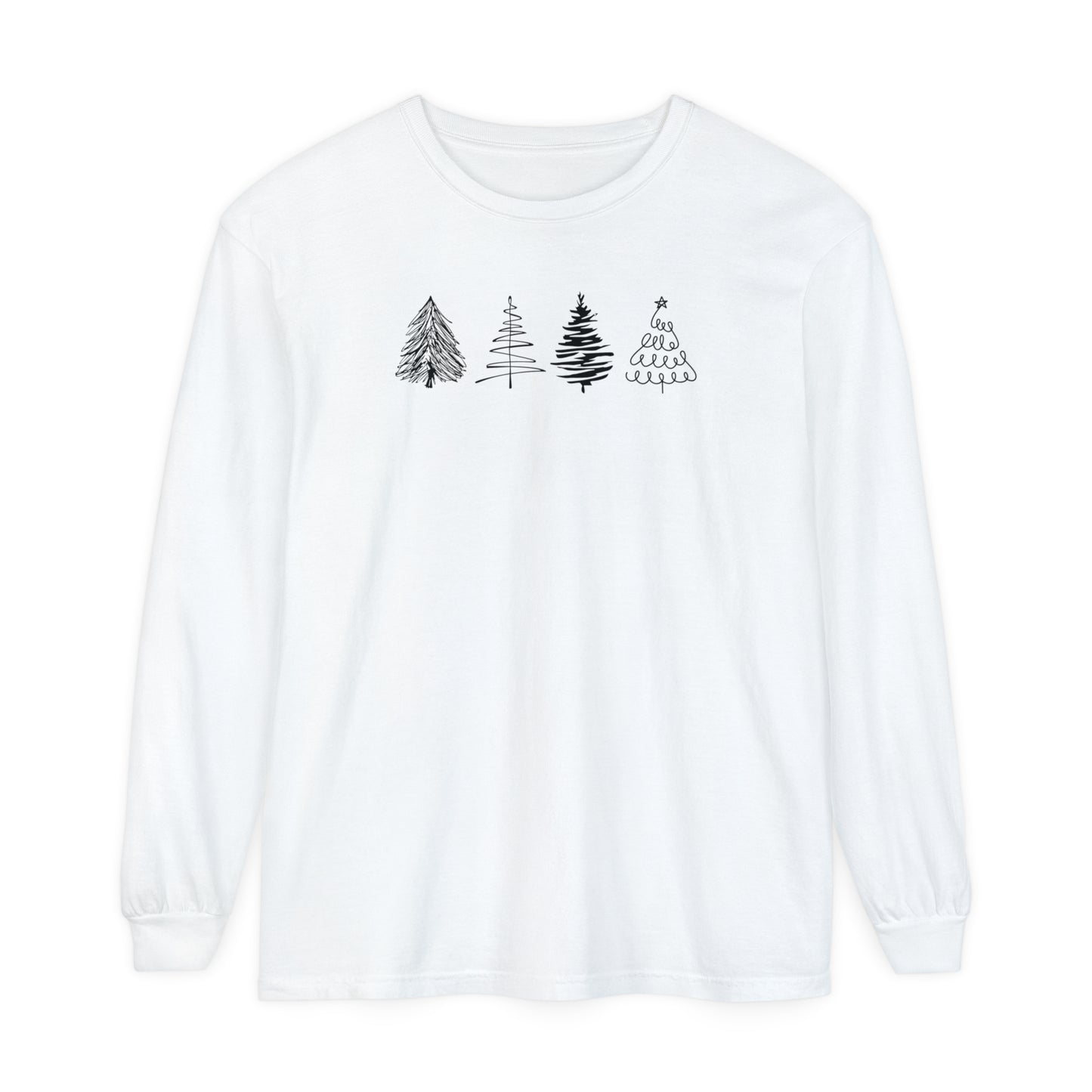 Scribble Christmas Tree Long Sleeve T-Shirt