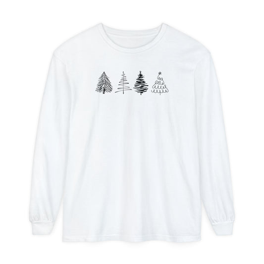 Scribble Christmas Tree Long Sleeve T-Shirt