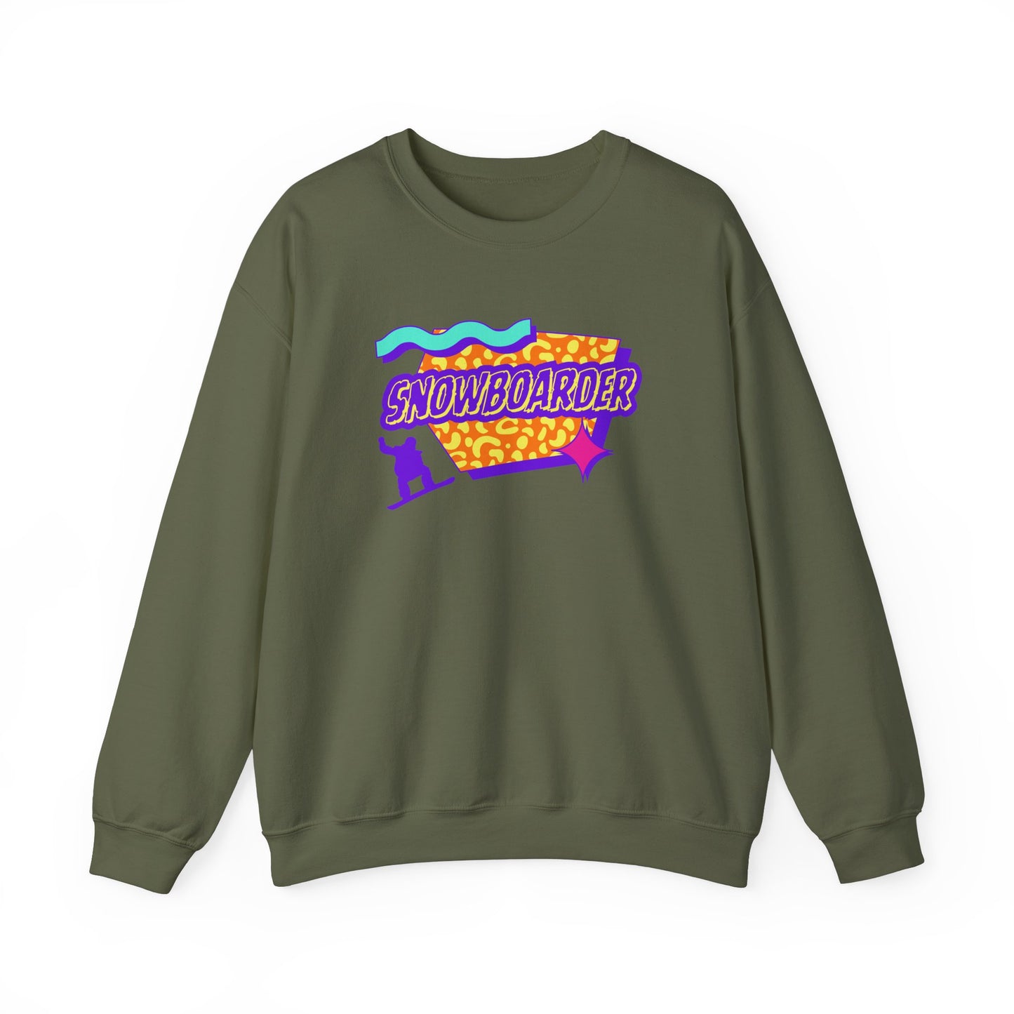 Retro Snowboarder Crewneck Sweatshirt