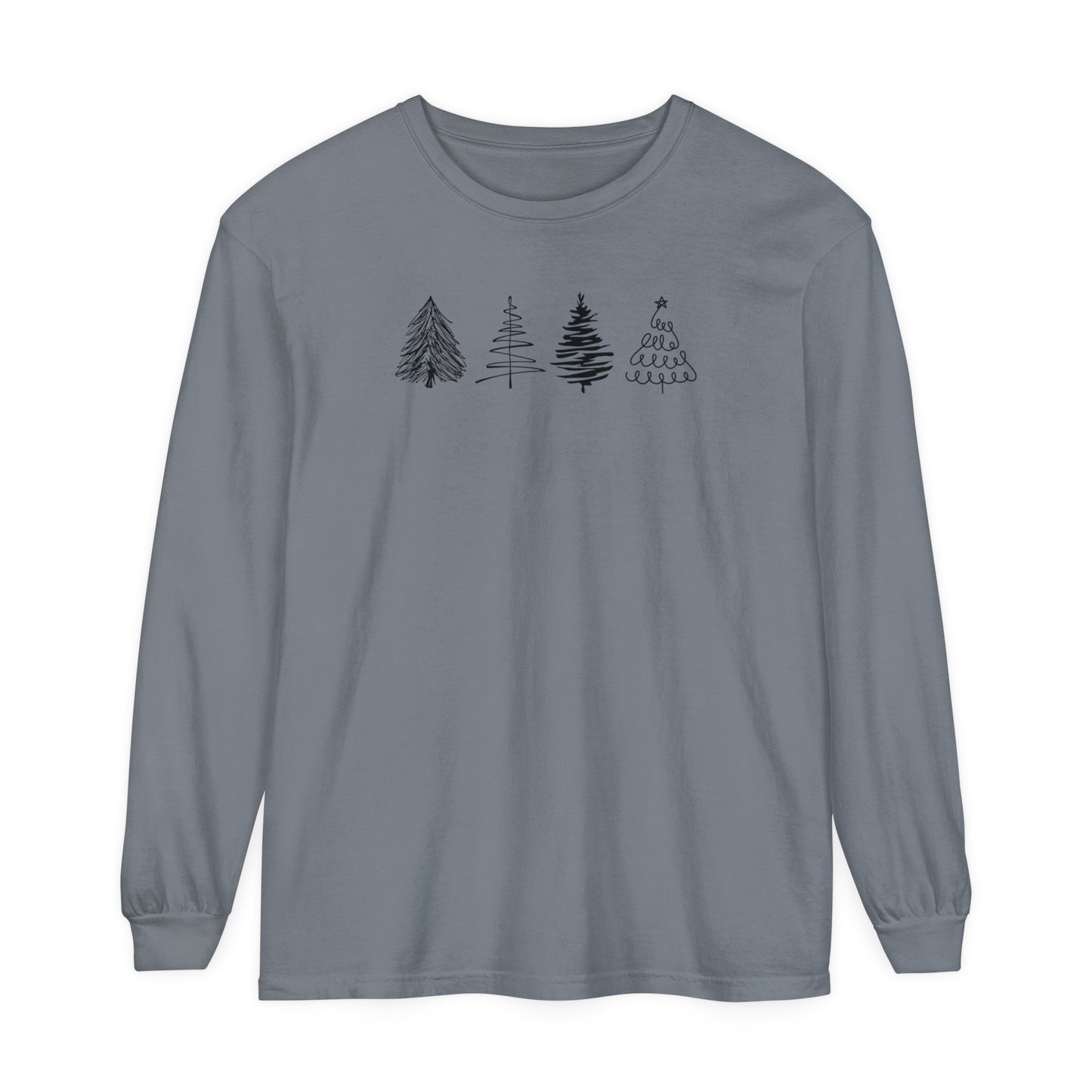 Scribble Christmas Tree Long Sleeve T-Shirt