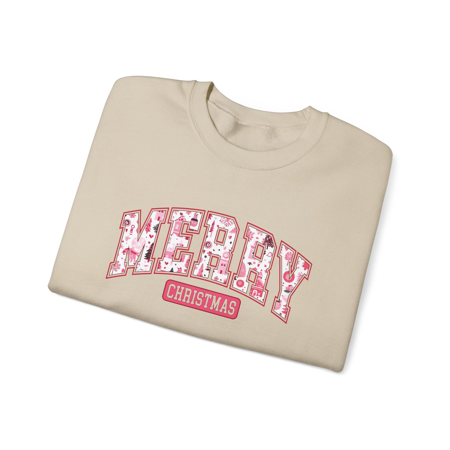 Merry Christmas Varsity Letters Crewneck Sweatshirt