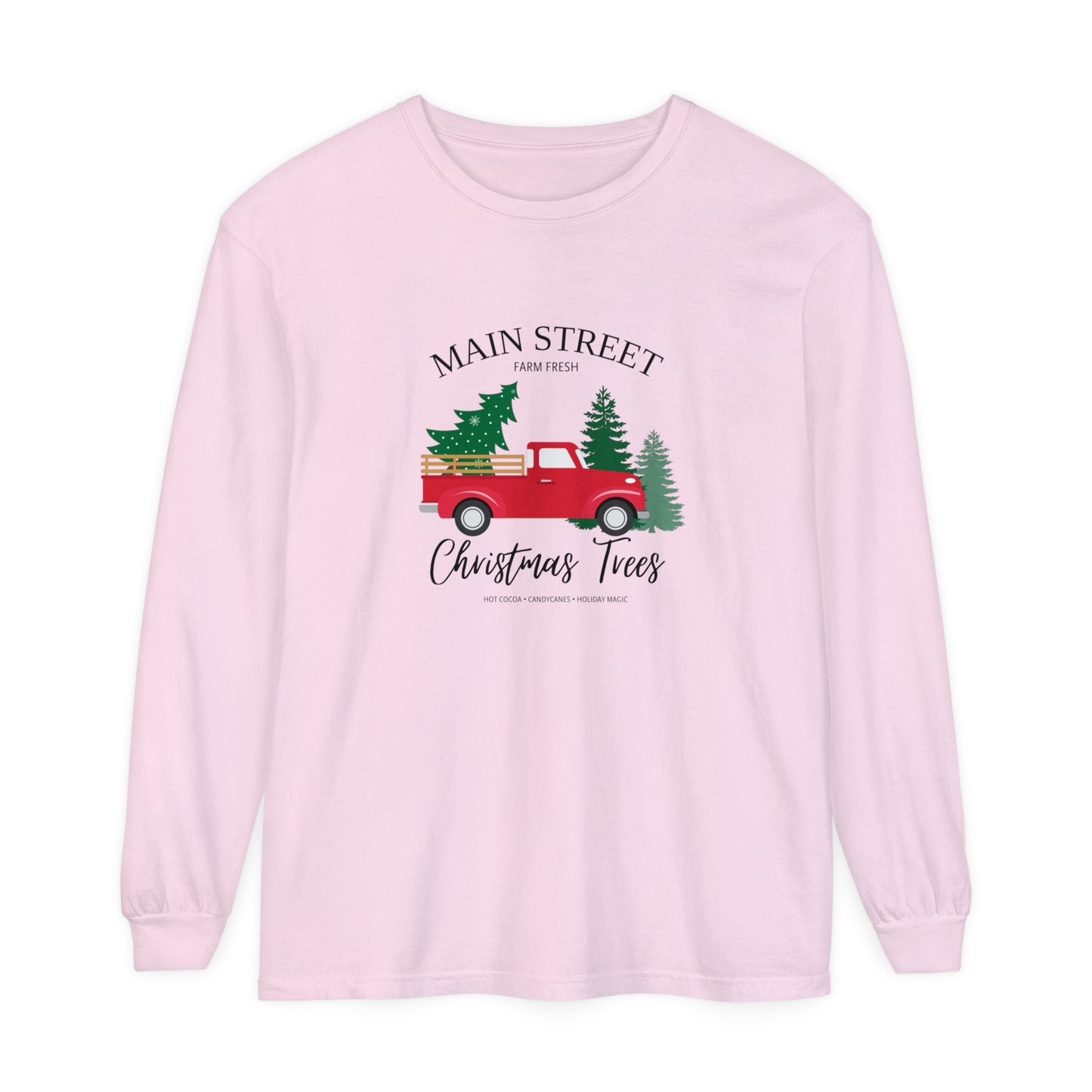 Main Street Christmas Trees Long Sleeve T-Shirt