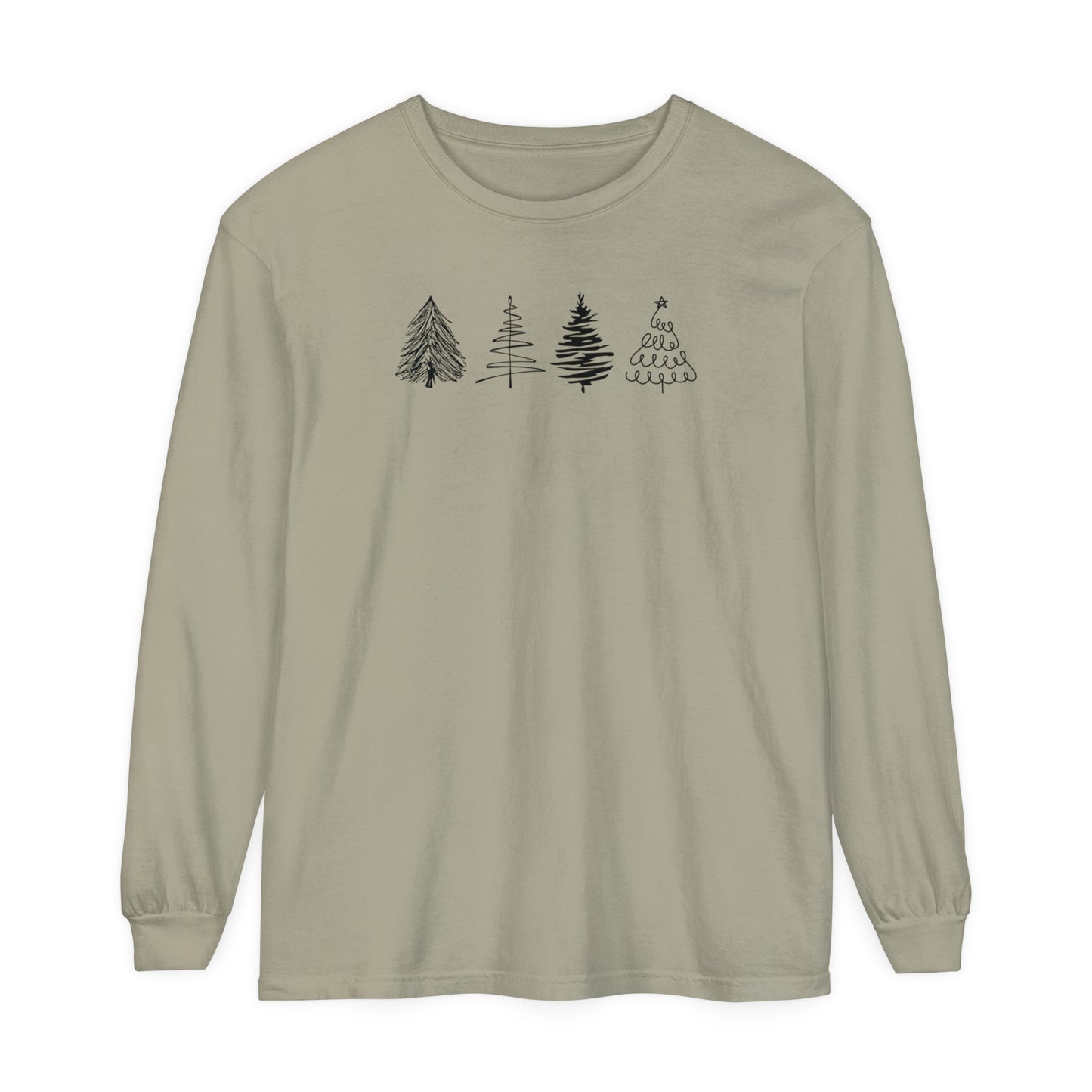 Scribble Christmas Tree Long Sleeve T-Shirt