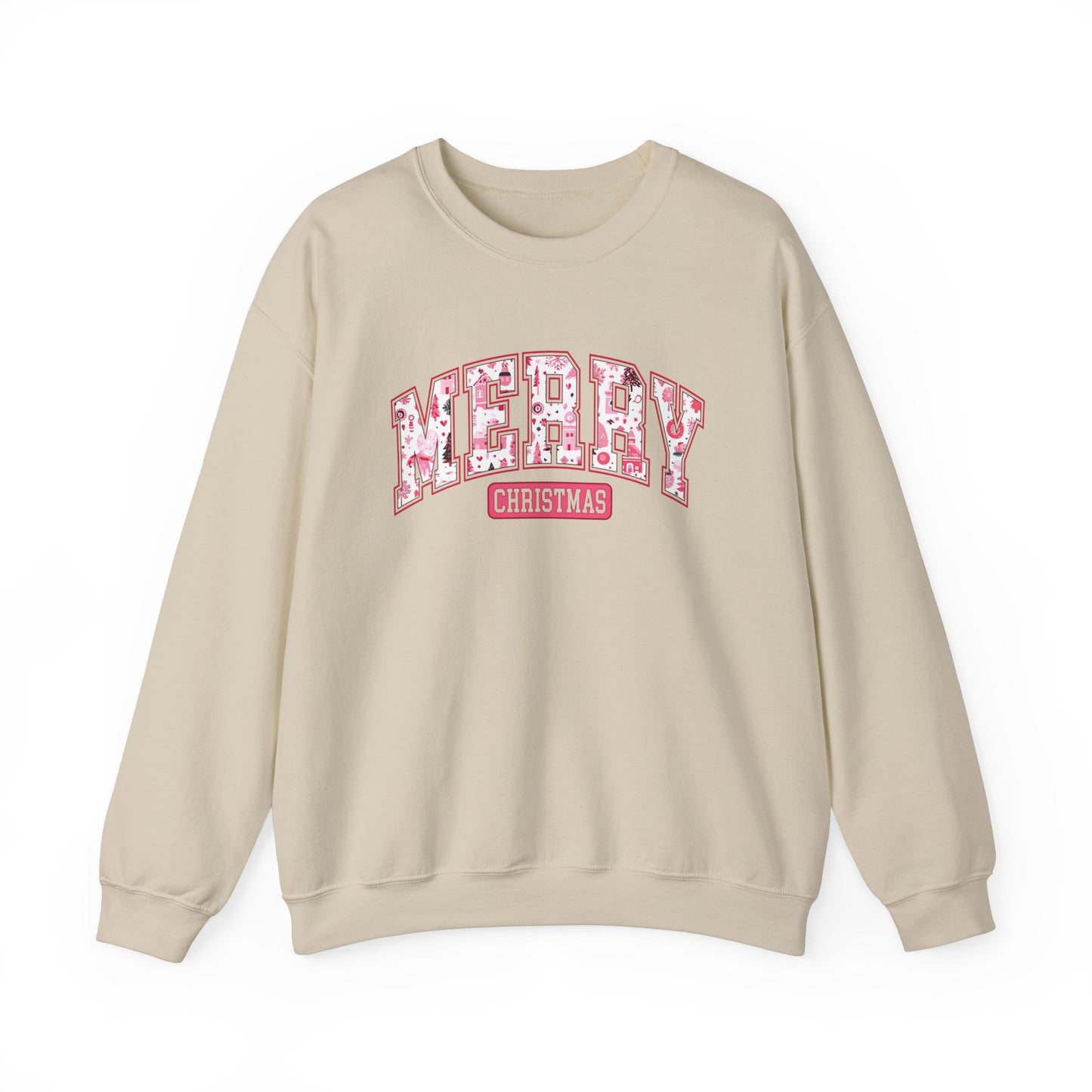 Merry Christmas Varsity Letters Crewneck Sweatshirt