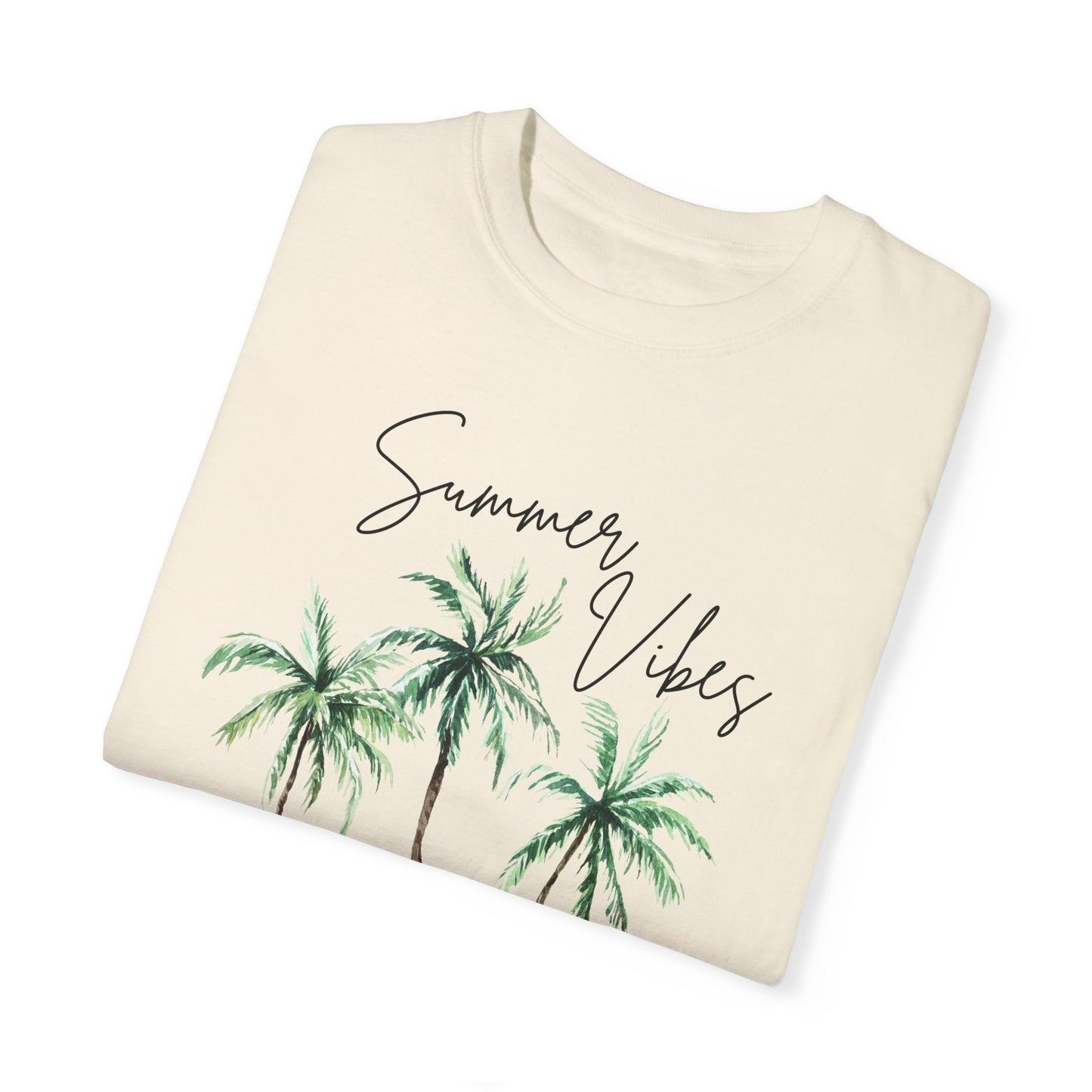 Summer Vibes Palms and Flamingos T-Shirt