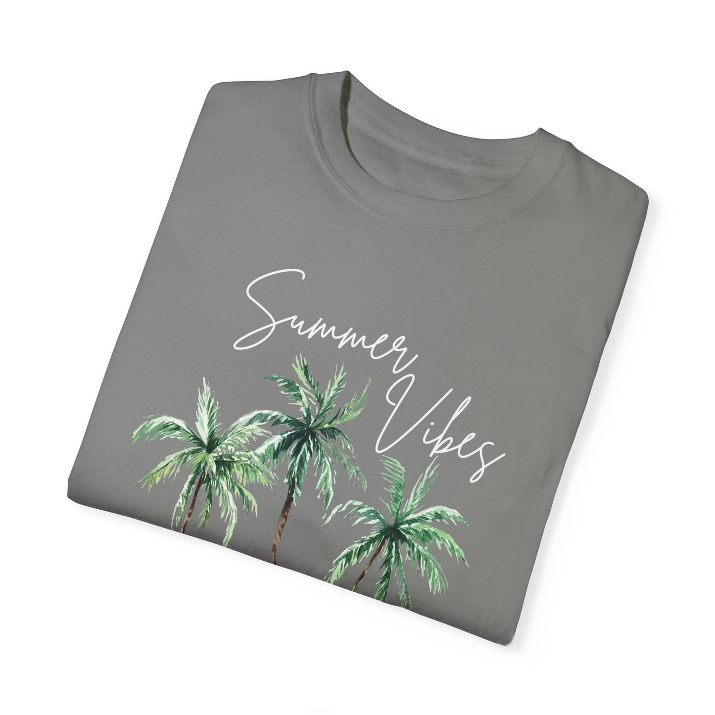 Summer Vibes Palms and Flamingos T-Shirt